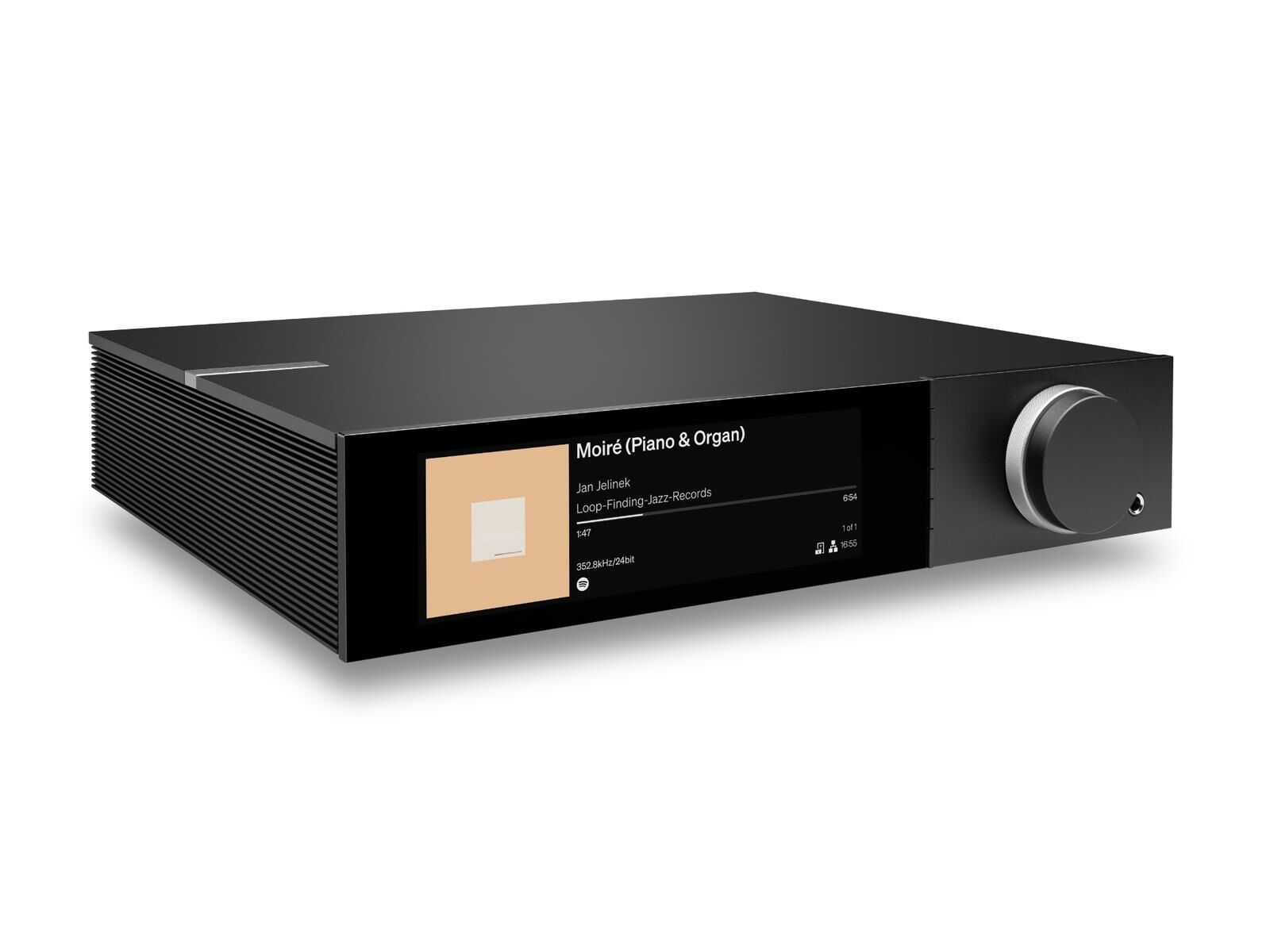 cambridge evo 300 vorderansicht schraeg oben schwarze seitenteile.jpg Cambridge Audio Evo 300 Streaming-Verstärker