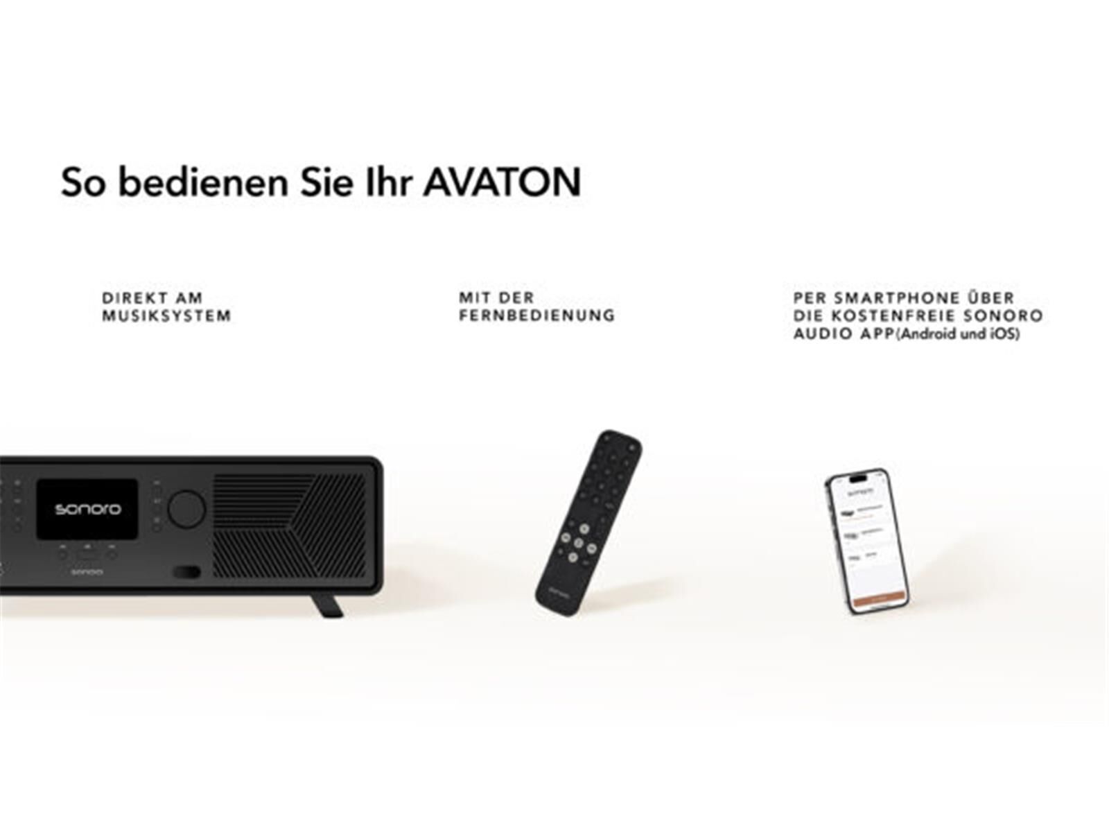 Sonoro Avaton kompaktes Musiksystem schwarz matt Sonoro Avaton kompaktes Musiksystem Graphit matt/silber