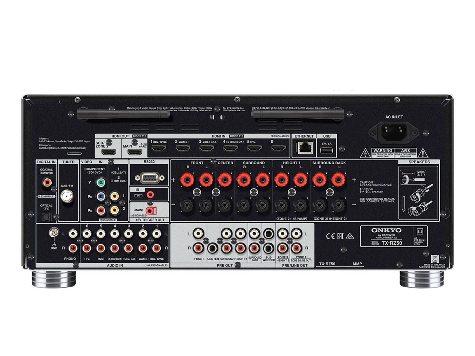 249353-4-1200Wx1200H Onkyo TX-RZ50 M2 9.2 Kanal AV-Receiver schwarz