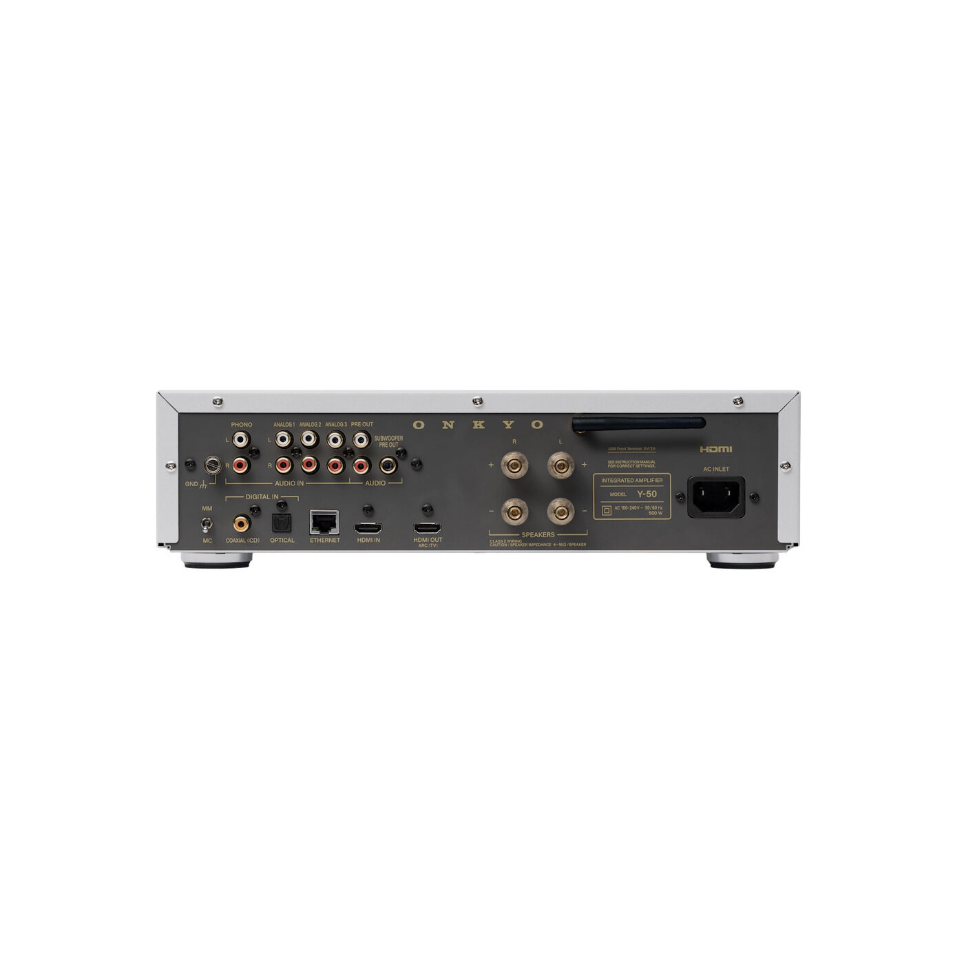 Onkyo-Y-50silber hinten.jpg Onkyo Muse Y-50 Netzwerk Verstärker silber