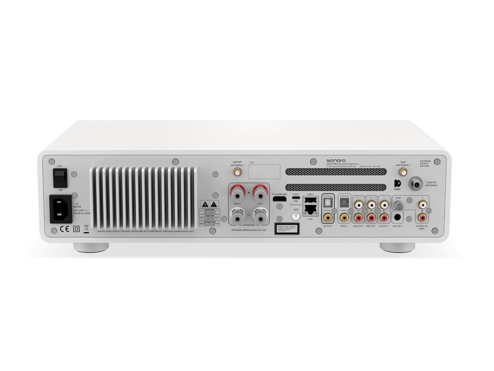 Sonoro Maestro Quantum Signature Stereoreceiver weiß/silber Sonoro Maestro Quantum Signature Stereoreceiver weiß/silber