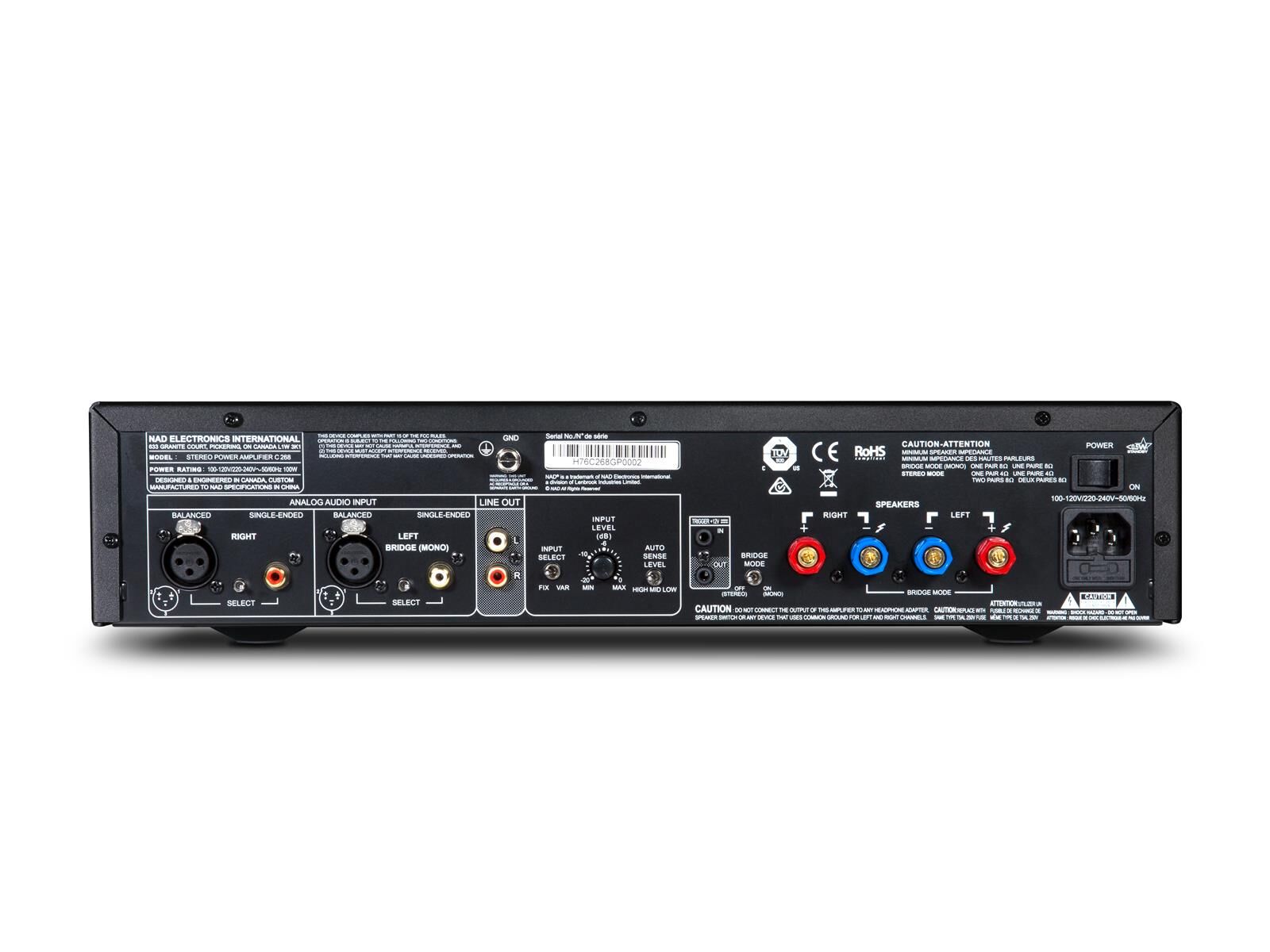 NAD C 268 Rear NAD C268 Graphite Digitale Stereo-Endstufe