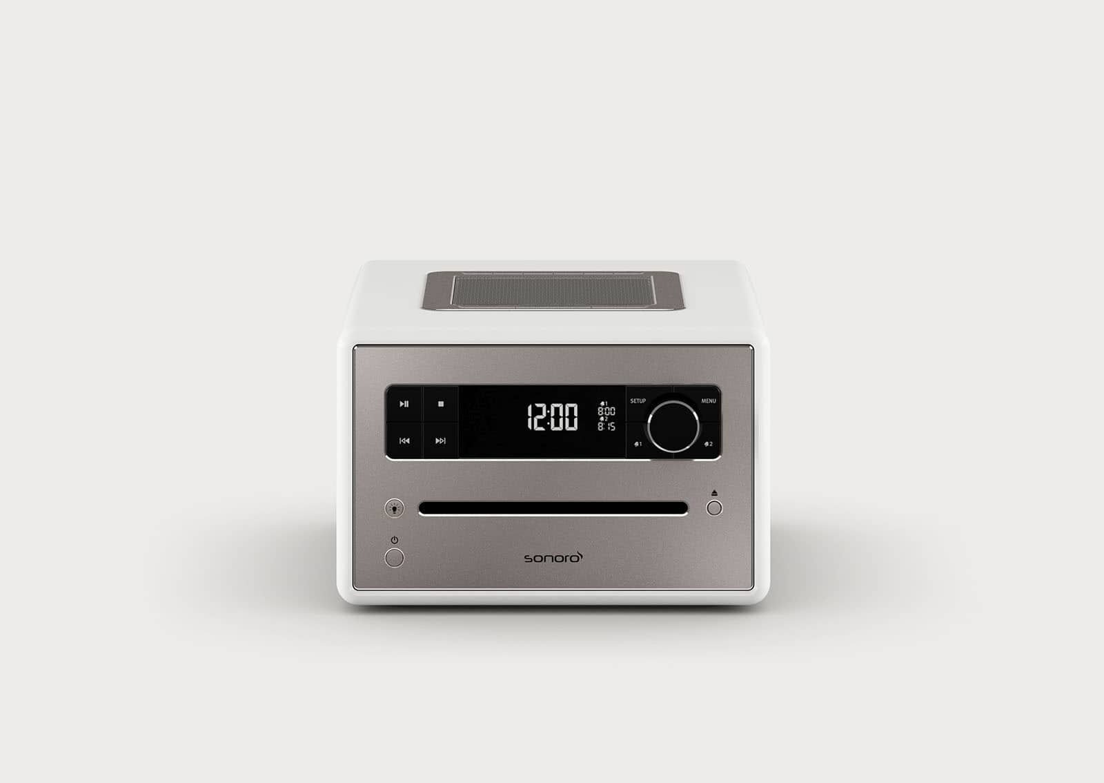 QUBO_schraeg_frontal_Schatten_Weiss Sonoro Qubo Hi-Fi Radio weiß