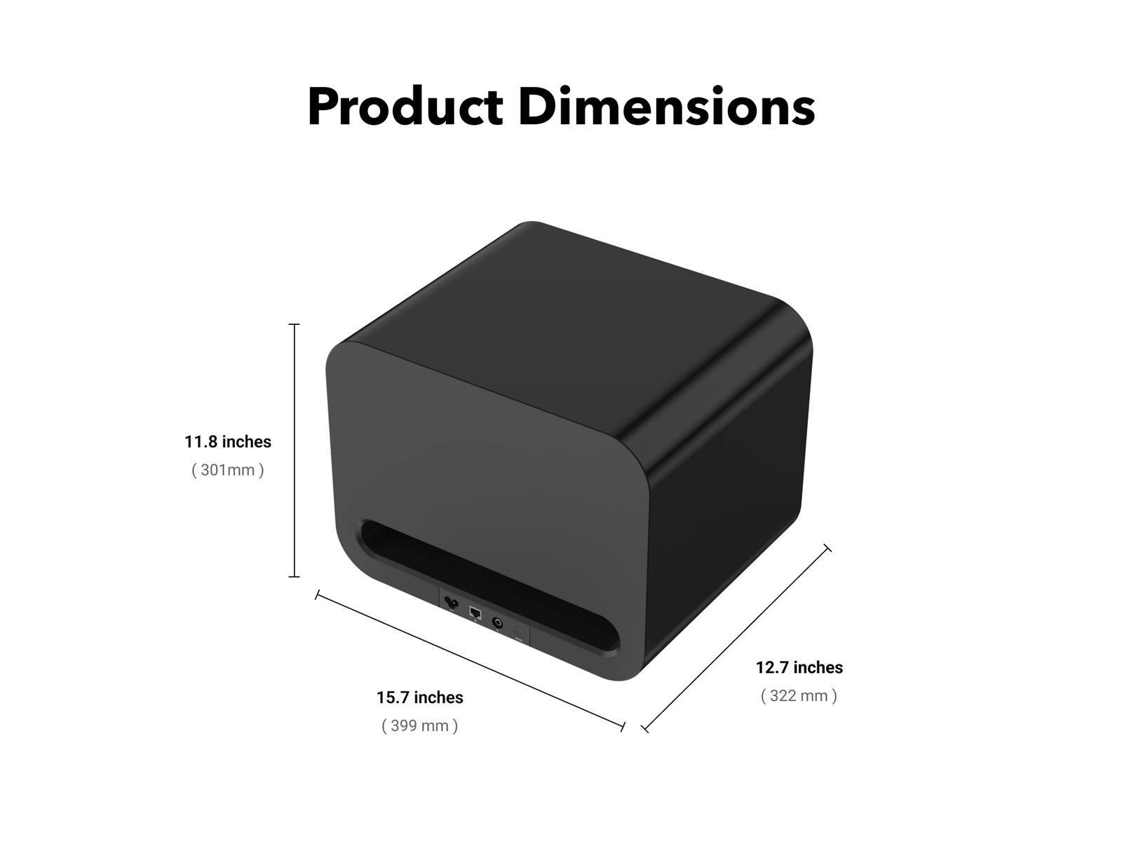 wiim abmessungen.png WiiM Sub Pro Subwoofer schwarz