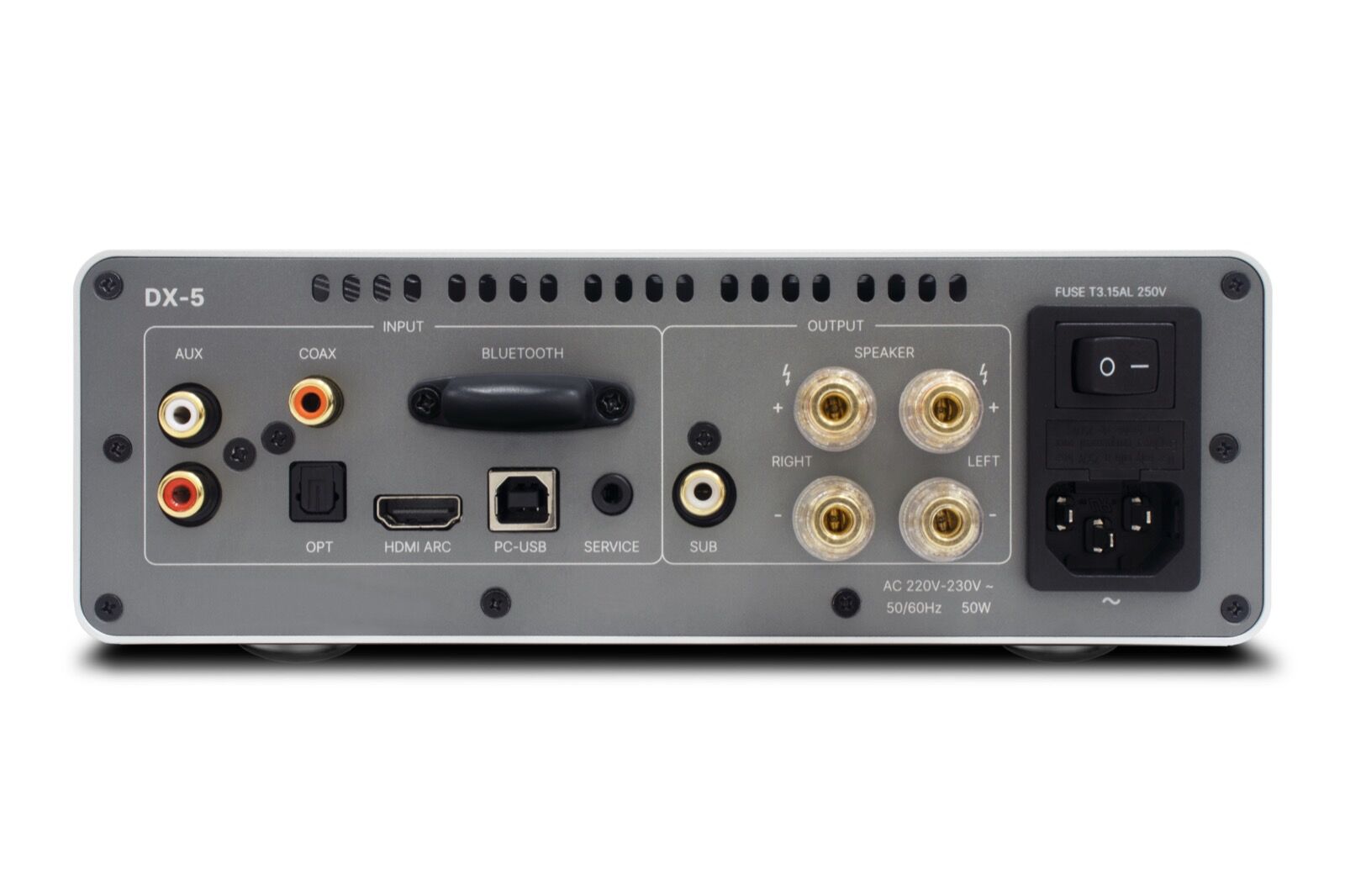 rot_DX-5hinten.jpg Rotel DX-5 Stereo- Vollverstärker schwarz