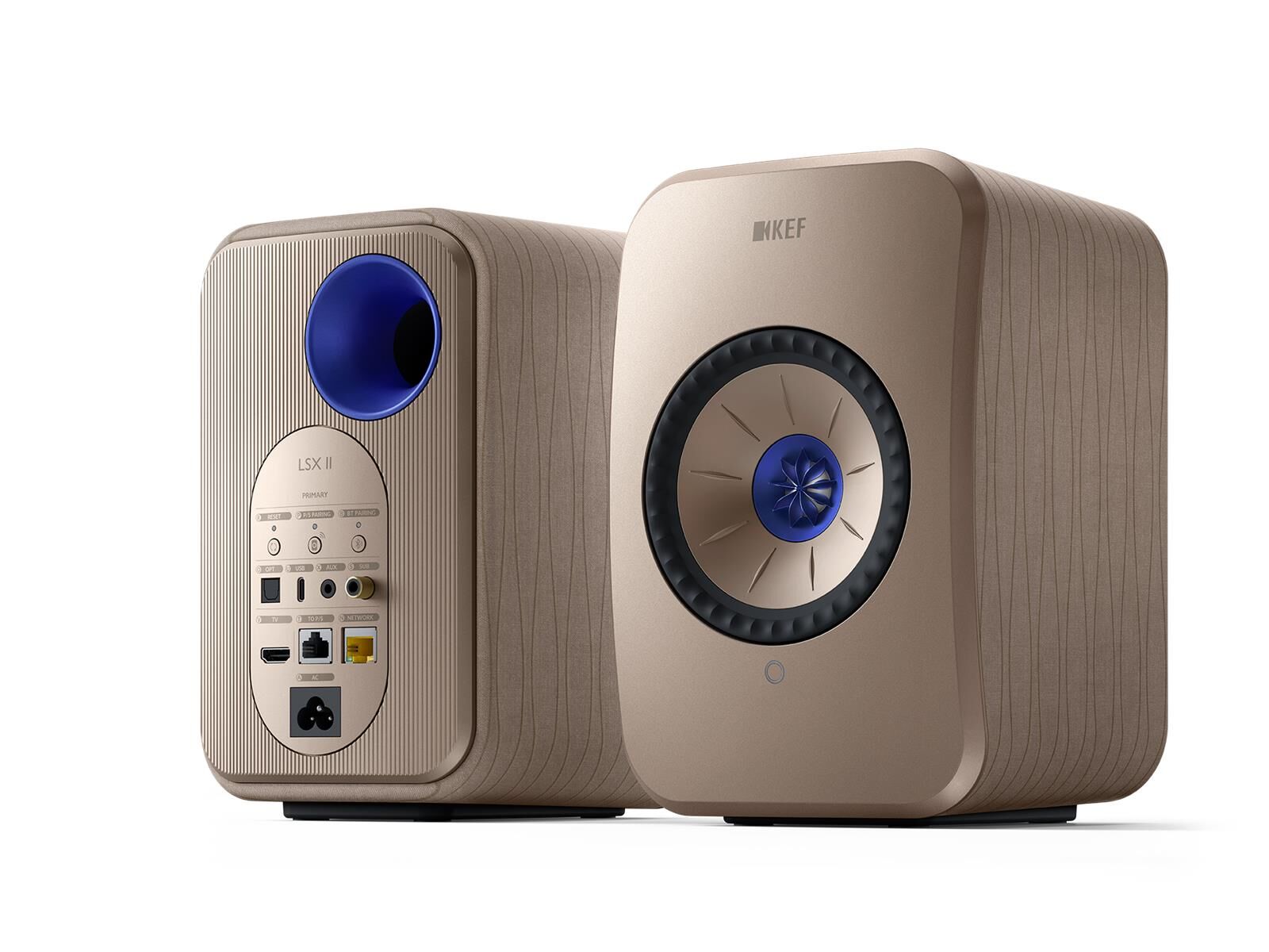 LSX II_front_and_back_percpective_soundwave edtion KEF LSX II WLAN-Lautsprecher Soundwave (Set)
