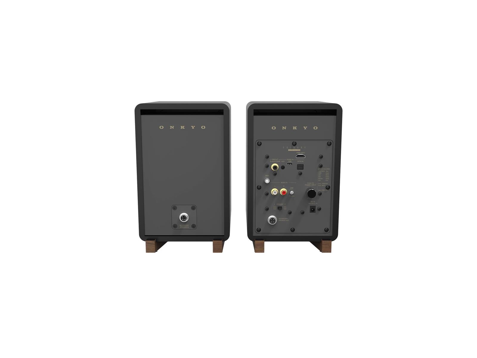 onkyo gx-30 arc schwarz hinten.jpg Onkyo GX-30ARC Aktiv Regallautsprecher (Paar) schwarz