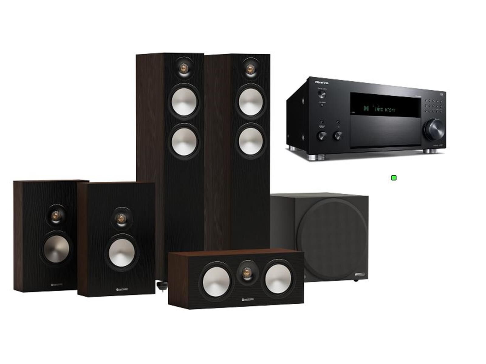 Monitor Audio Cinema 300 7G 5.1 Set W10 Walnuss Onkyo TX-RZ50 Monitor Audio Cinema 300 7G 5.1 Set W10 Walnuss Onkyo TX-RZ50