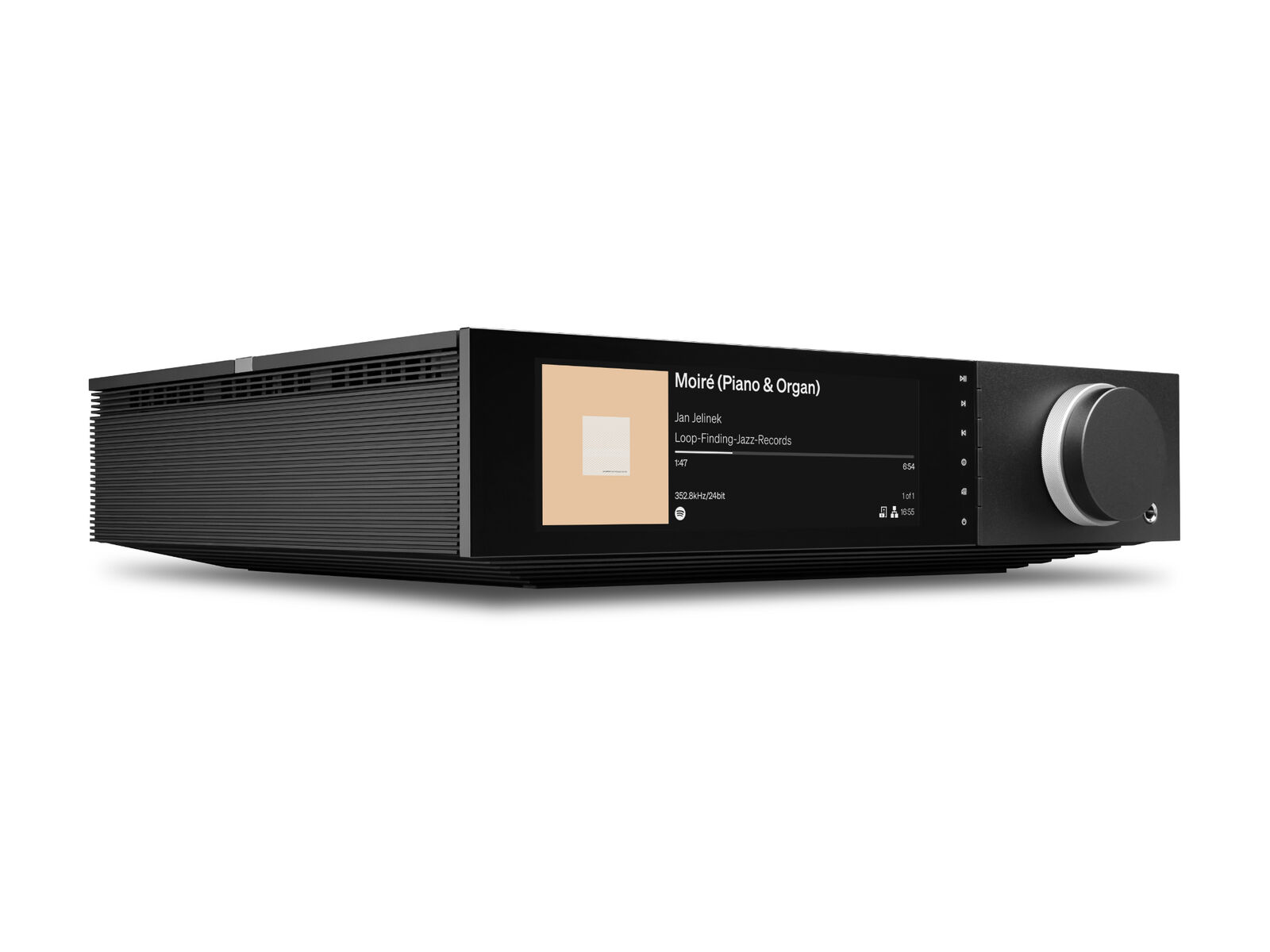 cambridge evo 300 vorderansicht schraeg unten schwarze seitenteile.jpg Cambridge Audio Evo 300 Streaming-Verstärker