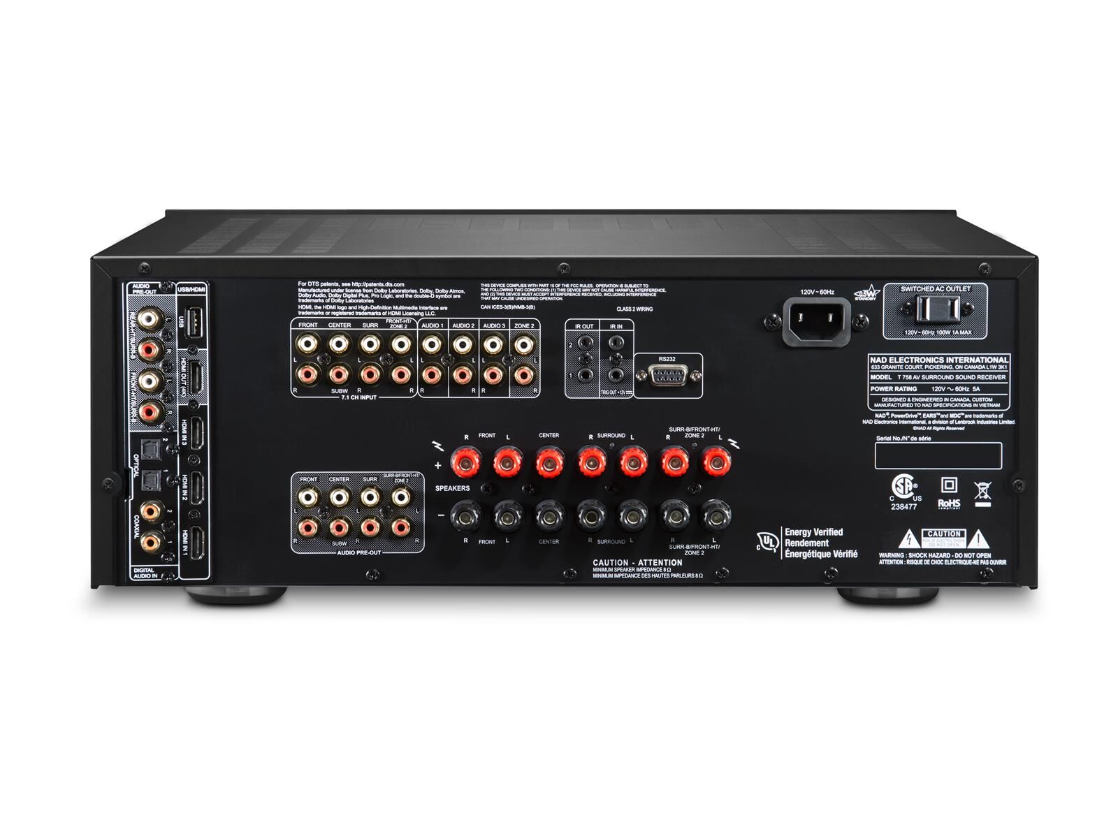 NAD T758 V3i AV Receiver BluOS®-fähig 4K Ultra HD 7.1