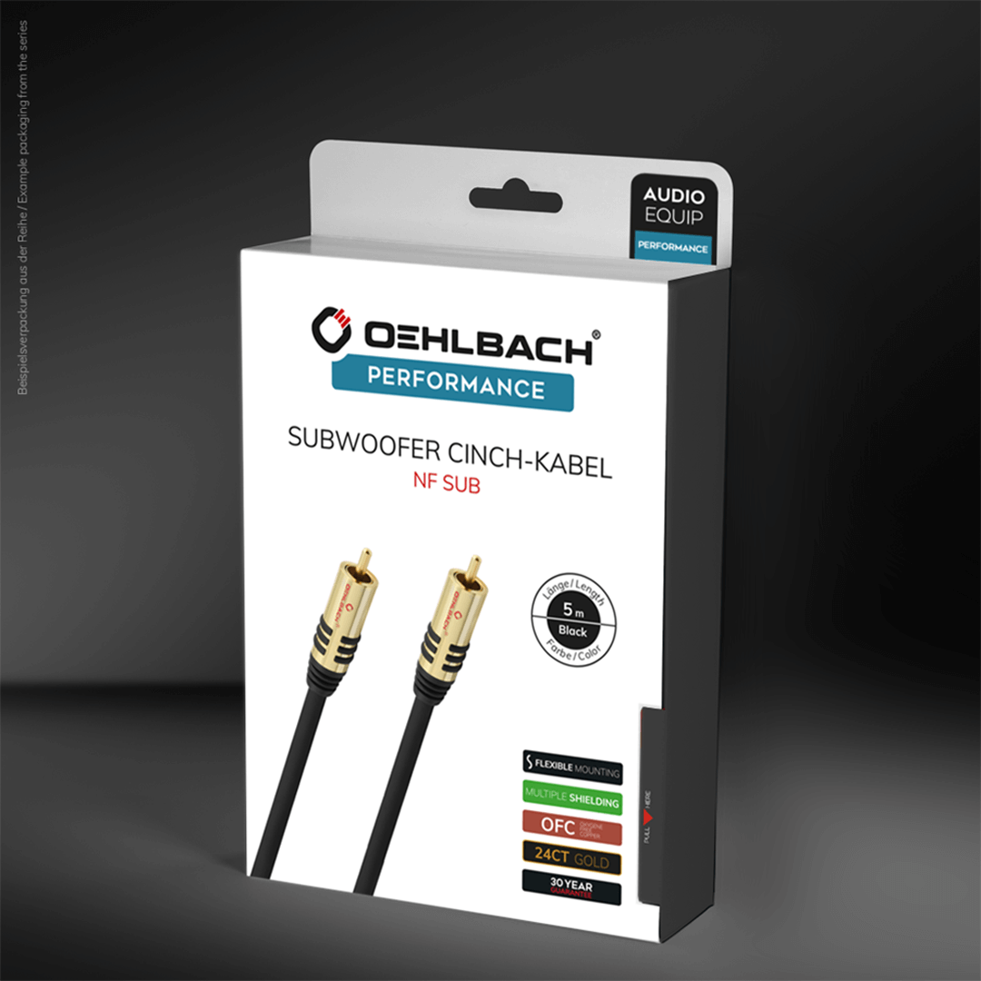 Oehlbach NF Sub Subwoofer Cinch-Kabel schwarz 1m