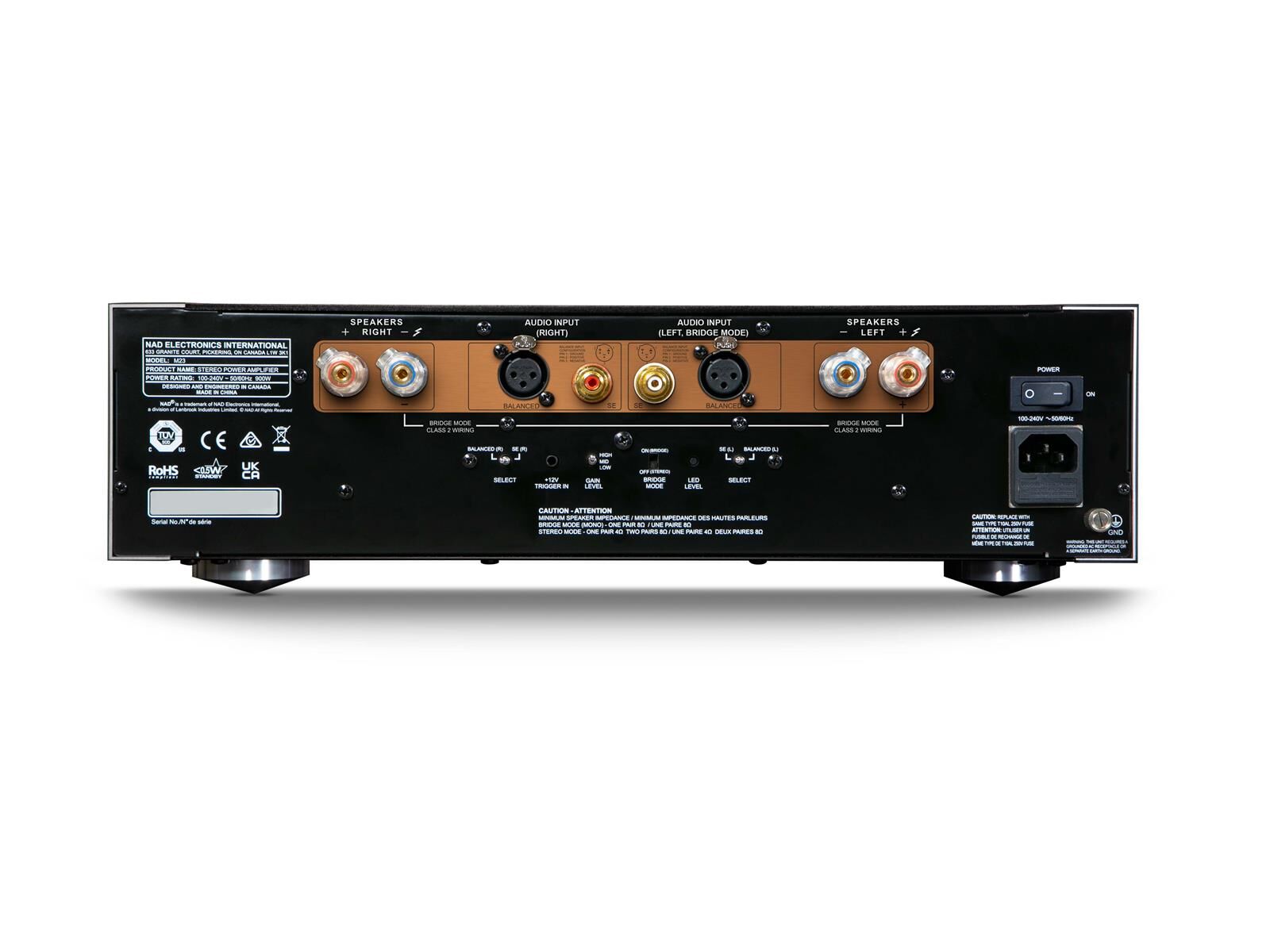 M23 Rear Panel NAD M23 STEREO-ENDSTUFE