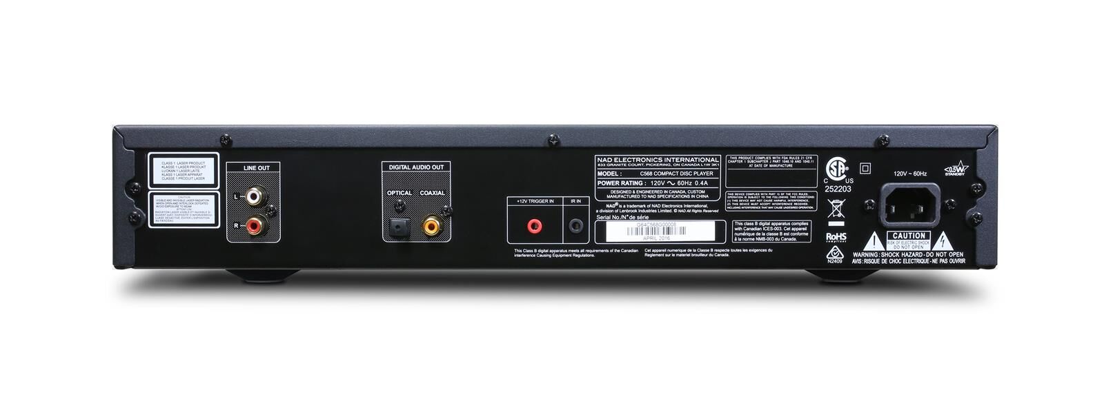 NAD C 568 Rear NAD C568 CD-Player Graphite