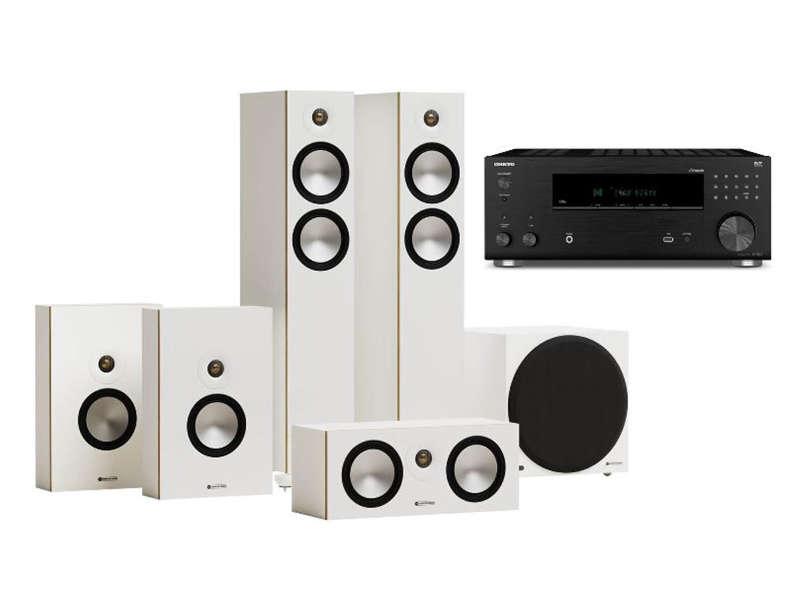Monitor Audio Cinema 300 7G 5.1 Set W10 weiß Onkyo TX-RZ30 Monitor Audio Cinema 300 7G 5.1 Set W10 weiß Onkyo TX-RZ30