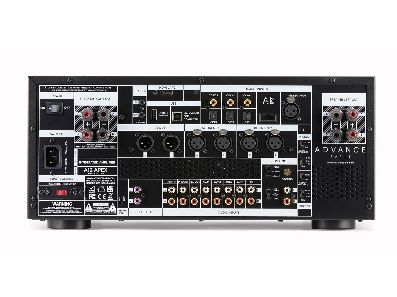 Apex a12 hinten.png ADVANCE PARIS Apex A12 Vollverstärker